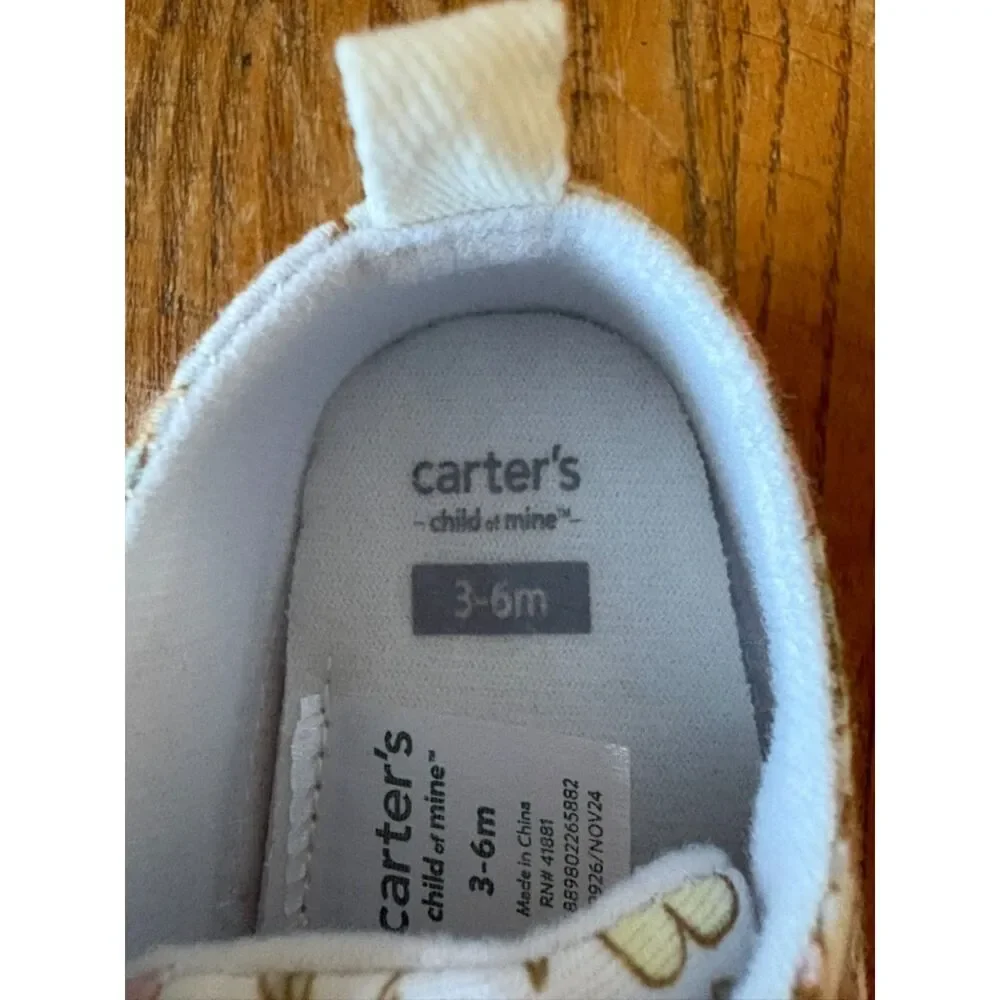 Carter's Pink and Yellow Flower 3-6 Month Shoes